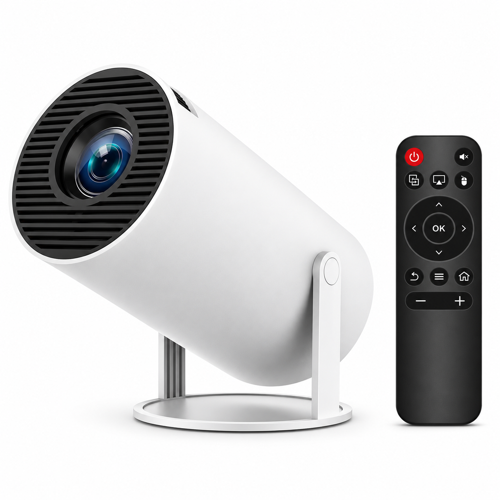 Portable Smart Projector – Android 14, 8K Support, WiFi 6 & Bluetooth 5.4