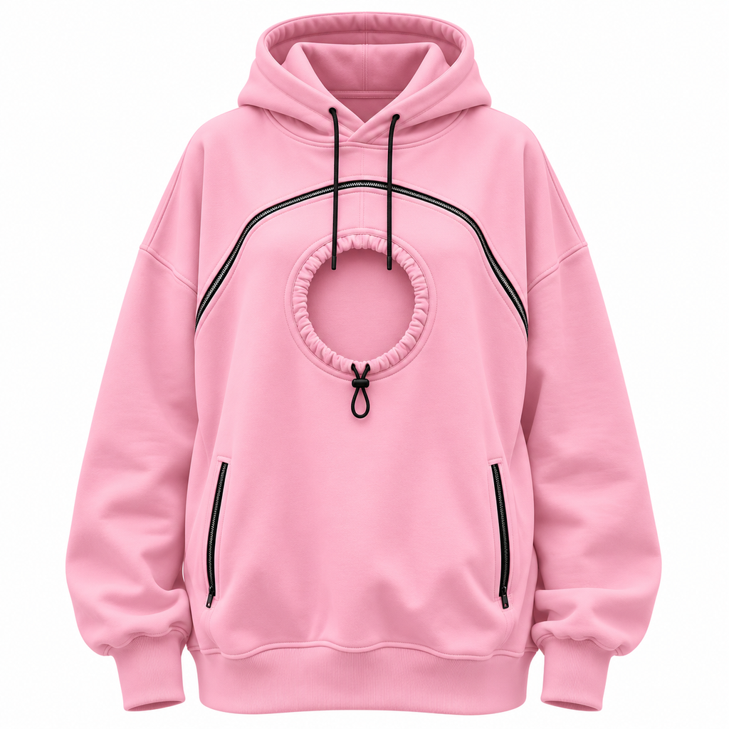 Warm Winter Sweatshirt with Animal Pouch